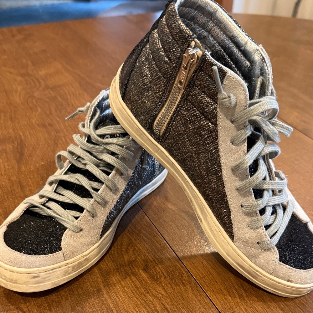 P448 Black and Gray High-Top Sneakers